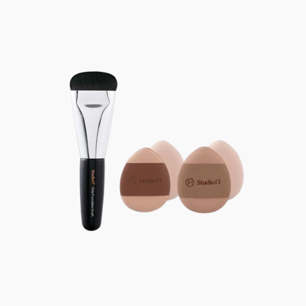 Skin-fit Base Makeup Kit - เซตแปรงลงรองพื้น+พัฟ 2in1